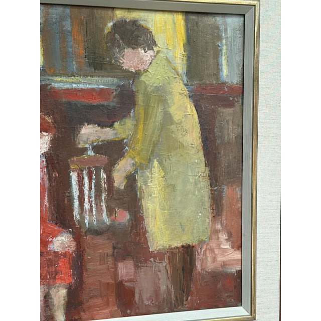 Ingeborg Strangell, Conversation, 1960s, Oil on Canvas, Framed For Sale - Image 11 of 18