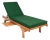 Newport Chaise Lounge Chair with Side Table, Natural/Green Cushion For Sale