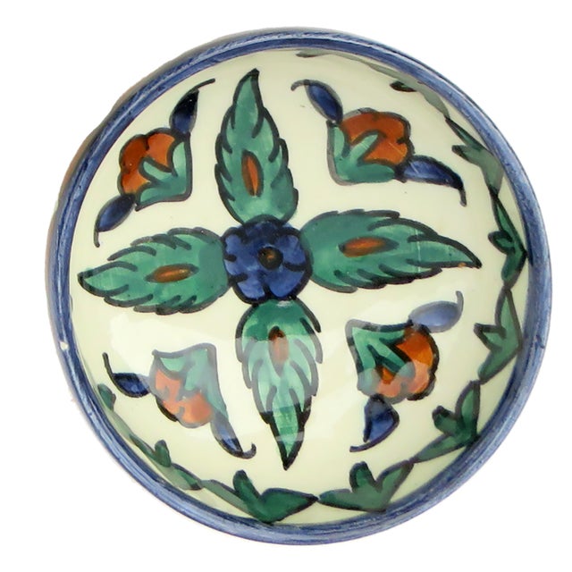 Ceramic Artisan-Painted Morrocan Style Folk Art Pottery Bowls, S/5 For Sale - Image 7 of 9