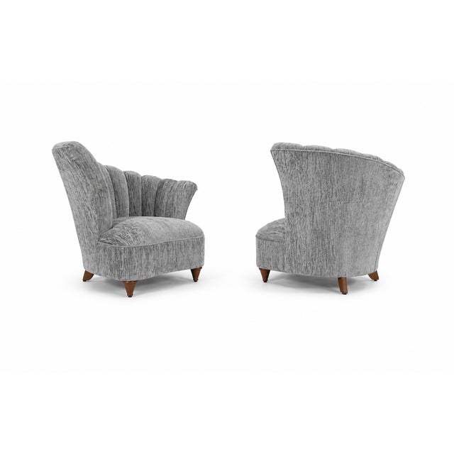 MCM Asymmetrical Lounge Chairs Newly Reupholstered - 2 For Sale - Image 4 of 4