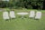 Wrought Iron Patio Set With Dogwood Motifs—Table and Four Armchairs With Covers, 5 Pieces For Sale - Image 4 of 18