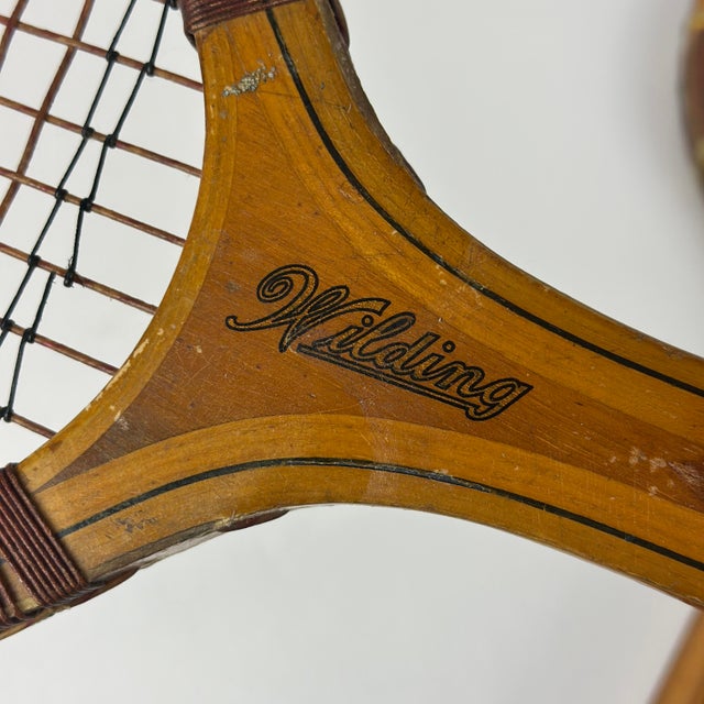 Vintage Wooden Tennis Racquets Tad Imperial & Wilding by Thos. E. Wilson & Co. - A Pair For Sale - Image 4 of 11