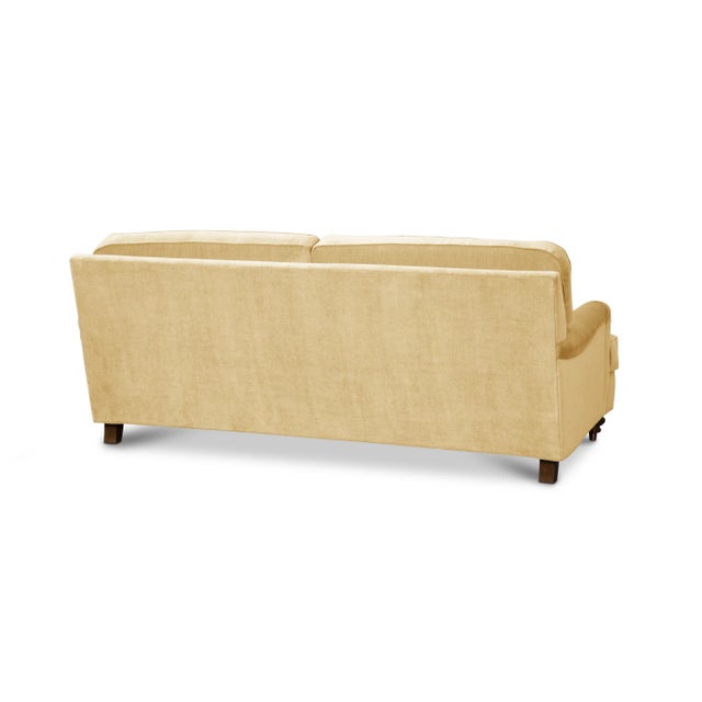 Casa Cosima Casa Cosima Emily English Roll Arm Cotton Cream Velvet Sofa For Sale - Image 4 of 4