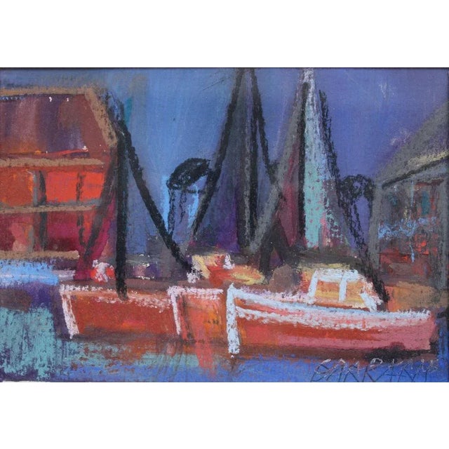 Georgs Barkans, Boats, Pastel on Paper For Sale - Image 6 of 6