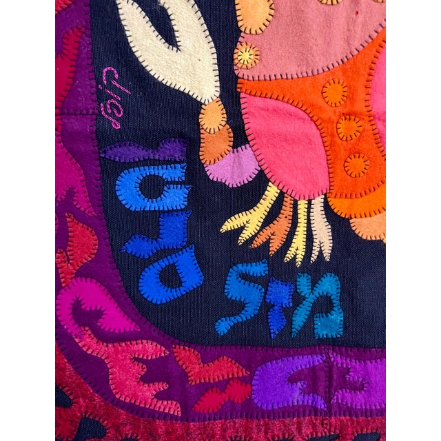 Textile Early 20th Century Kopel Gurwin, Wool Felt Applique Israeli Folk Art Signed Tapestry Kopel Gurwin Bezalel School For Sale - Image 7 of 7