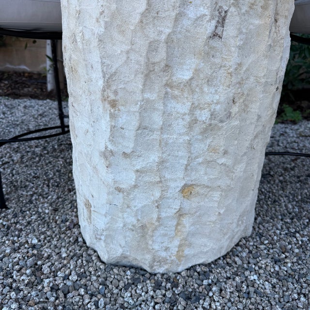 Late 20th Century Limestone Outdoor Table or Pedestal 31" For Sale - Image 12 of 14