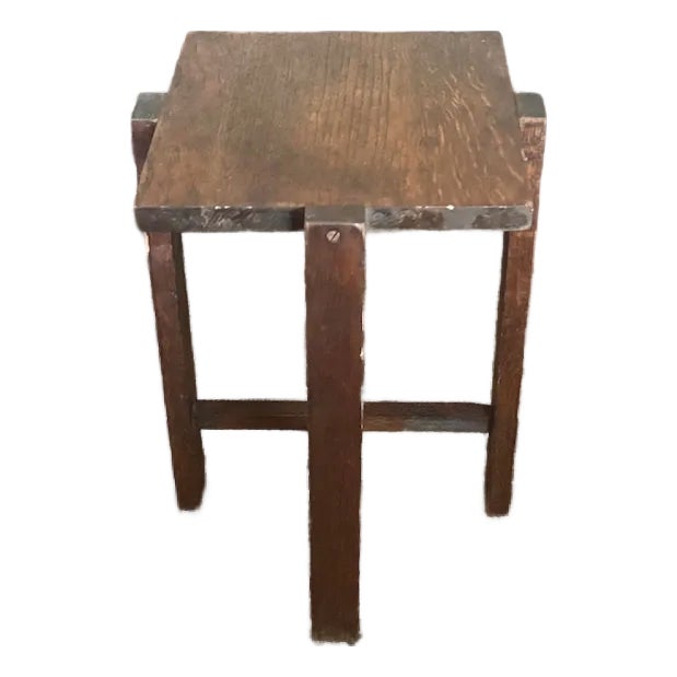 Antique Arts and Crafts 4 Legs Side Table, Plant Stand For Sale