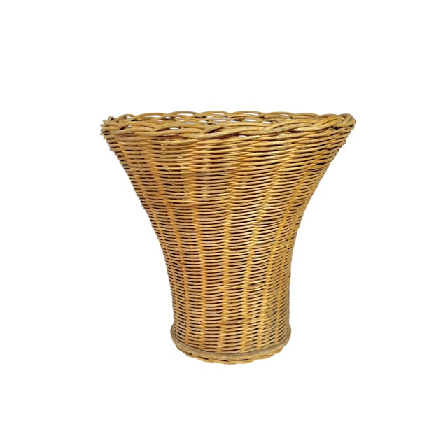 Antique French Provincial fluted basket. All handmade. Perfect as a planter or a small wastebasket. Sourced in France....