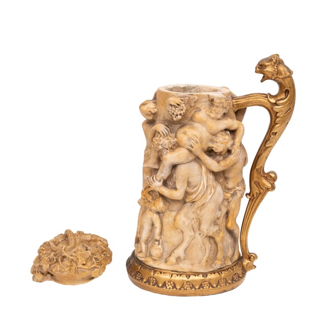 Antique Tankard the Triumph of Silenus by Gerard Van Opstal Flemish, 1880 For Sale - Image 4 of 15