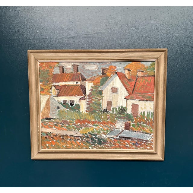 Birger Skarp, Houses, 1950s, Oil Painting on Canvas, Framed For Sale - Image 13 of 17