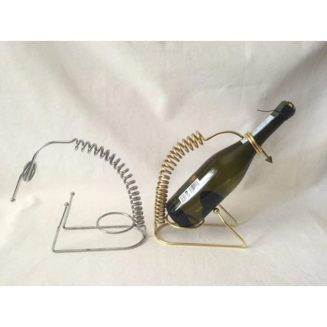 1960s Vintage Modern Hollywood Regency Brass Chrome Wine Server - a Pair For Sale - Image 5 of 6