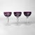 Three Antique Bohemian Cranberry Floral & Grape Cut To Clear Crystal Wine Stem Glasses C1910 Measures - 6 5/8" x 4" x 4'"...