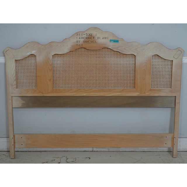 Drexel Cabernet Blanc Cane Back Queen Headboard For Sale - Image 11 of 12