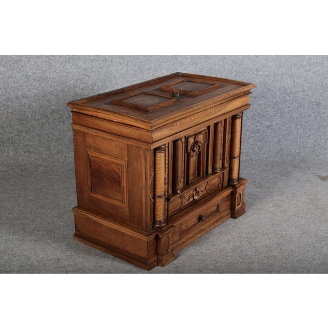 Small Renaissance Chest in Walnut, 1650s For Sale - Image 9 of 18