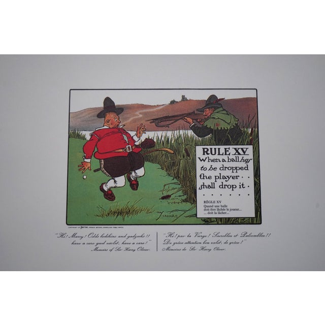 Complete Set of Charles Crombie's Rules of Golf Illustrations for Perrier (24 Prints) Circa 1960 For Sale - Image 18 of 18