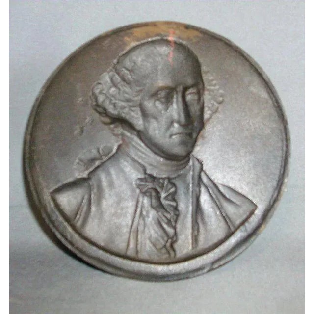 19th Century Patinated Steel Plaque Memorial George Washington Portrait Bust For Sale In New York - Image 6 of 10