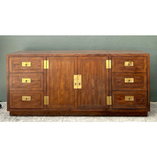 Vintage Henredon Campaign Credenza For Sale - Image 11 of 12