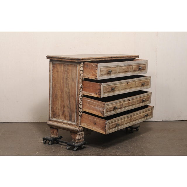 Taupe 18th C. Italian Baroque Carved Wood Chest For Sale - Image 8 of 12
