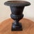 Vintage Patinated Cast Iron Campagna Style Fluted Rim Square Base Garden Urn For Sale - Image 11 of 12