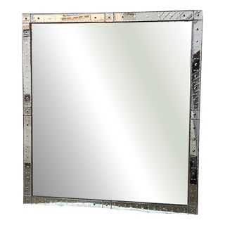 Large Venetian Bistro Mirror with Bubbles For Sale