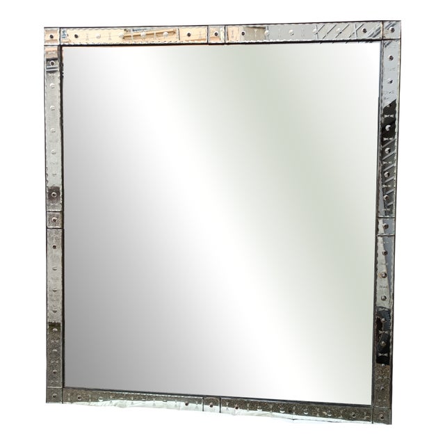 Large Venetian Bistro Mirror with Bubbles For Sale