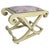 Italian style "X" bench in a bleached walnut finish with brass knob details throughout. The bench is newly reupholstered...
