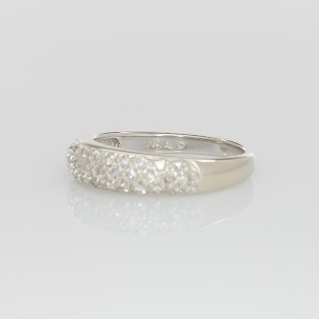 Silver Classic Earth Mined Diamond Wedding Band Ring in Solid 14k Gold: Fine Jewelry, Size 6.75 For Sale - Image 8 of 8
