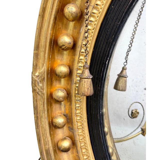 Large Regency Convex Giltwood Mirror, 1810s For Sale - Image 9 of 12