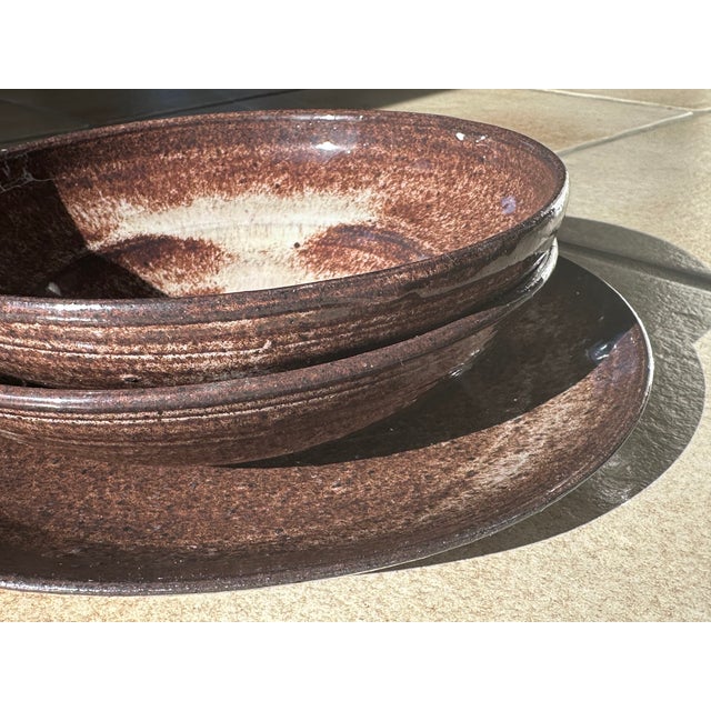 Ceramic Set of Bowls and Large Plate by Serocka, Germany, 1970s, Set of 3 For Sale - Image 4 of 11