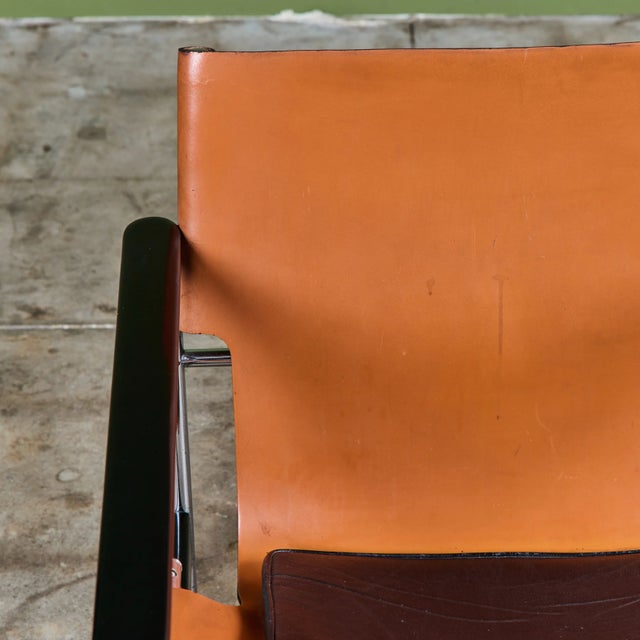 Charles Pollock Tan Leather Sling Chair for Knoll For Sale - Image 10 of 18