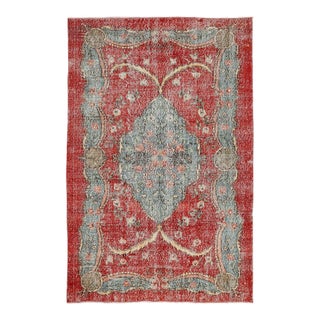 Mid 20th Century Vintage Decorative Turkish Oushak Rug For Sale