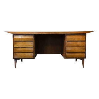 Mid-Century Wood Desk by Melchiorre Bega, Italy, 1950s For Sale