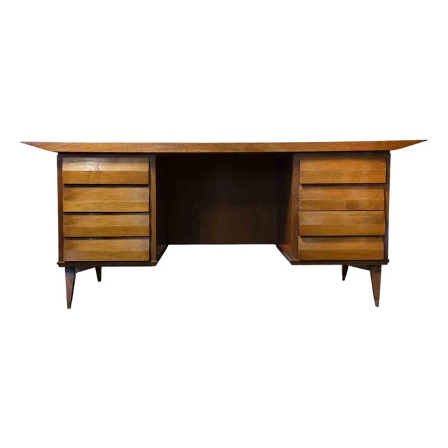 Mid-Century Wood Desk by Melchiorre Bega, Italy, 1950s For Sale
