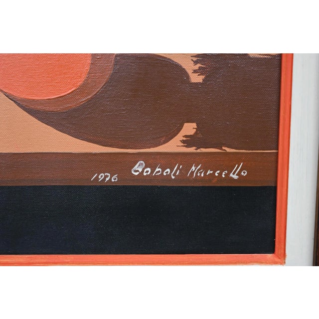 Marcello Boboli, Orange Vase, 1976, Oil on Canvas, Framed For Sale - Image 3 of 7