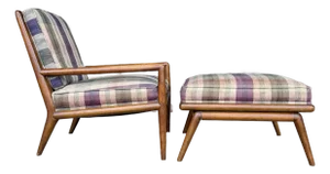 t.h. Robsjohn-Gibbings for Widdicomb Chair and Ottoman