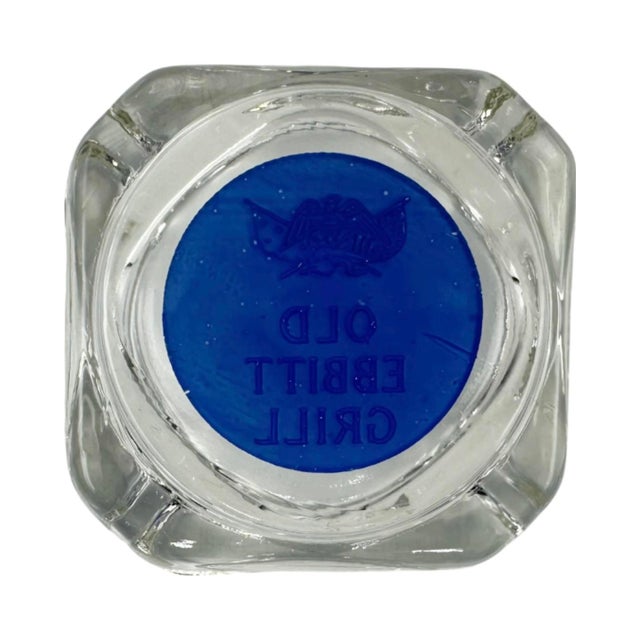 Mid-Century Modern Vintage Old Ebbitt Grill Restaurant Washington, DC Glass Ashtray For Sale - Image 3 of 9