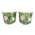 Pair of Italian Rose Relief Ceramic Cachepots – Majolica Style / English Country / Cottagecore For Sale