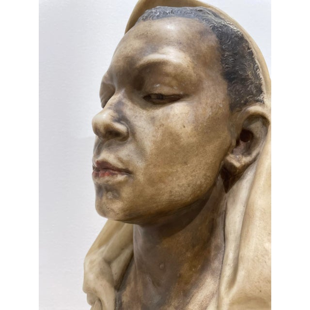 Late 19th Century Late 19th Century Carrara Marble Bust Signed Marchetti For Sale - Image 5 of 13