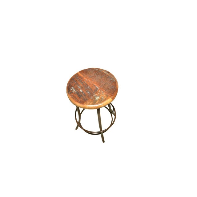 Bonnie Rustic Adjustable Stool | Chairish