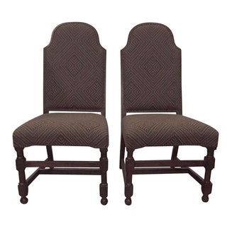 Traditional High-Backed Chairs - A Pair For Sale