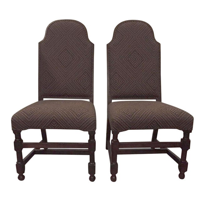 Traditional High-Backed Chairs - A Pair For Sale