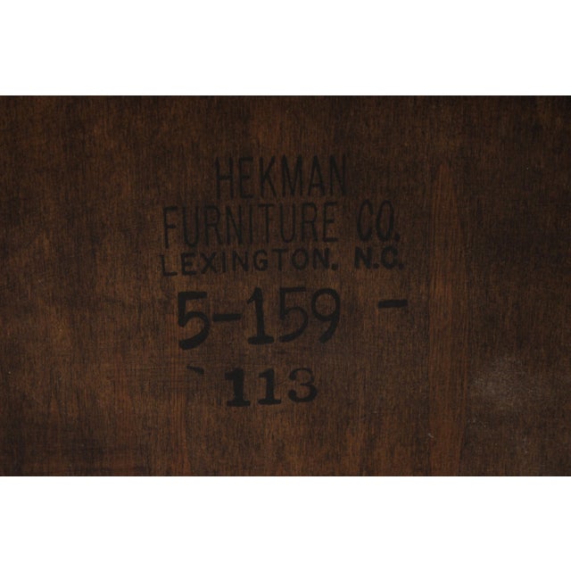 Hekman Mahogany Inlaid Demilune Table For Sale - Image 14 of 14