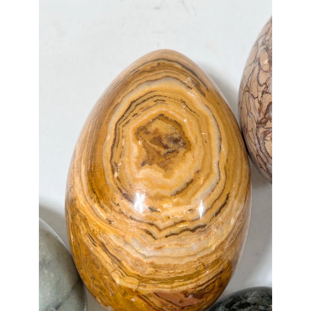 1960s Polished Multicolor Solid Stone Decorative Eggs – Set of 5 For Sale - Image 9 of 9
