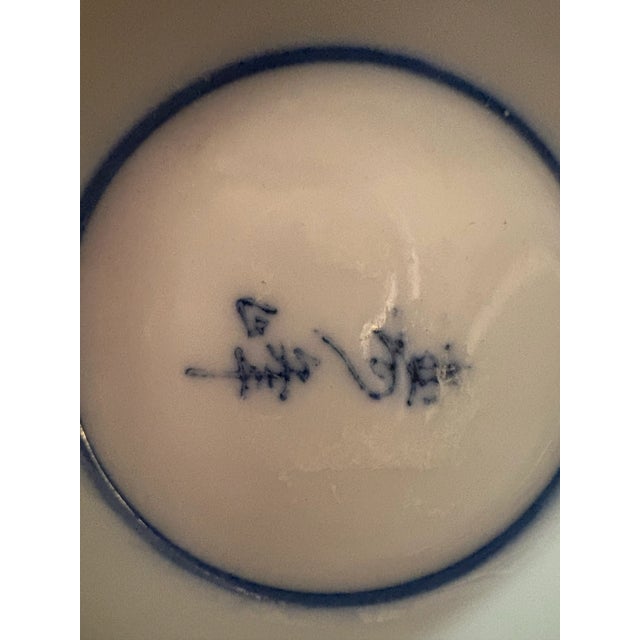 Late 20th Century Set of 4 Aritaware Japanese Blue & White Porcelain Rice Bowls With Landscape Motifs, Mid-20th Century For Sale - Image 5 of 10