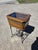 1980s Leather and Glass Display Case End Table With Iron Base For Sale - Image 5 of 11