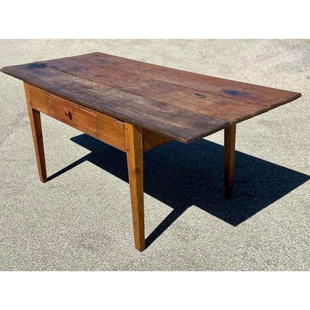 American Vintage Plank Farm Table For Sale - Image 3 of 12