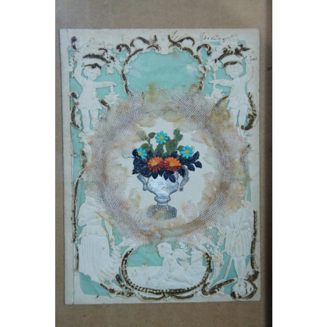 1859 Antique Victorian Framed Die Cut Embossed Valentines Day Card For Sale - Image 6 of 11