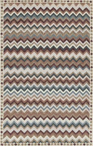 Erin Gates by Momeni Abbot Blue & Taupe Chevron Wool Rug 2' X 3'