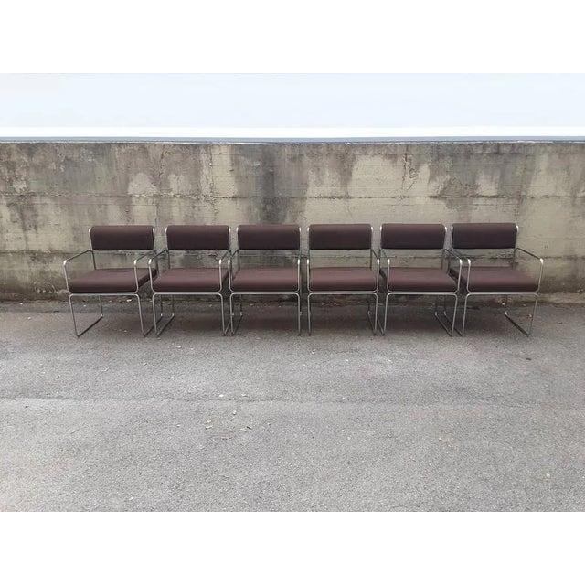 Metal Minny Chairs by Giovanni Carini for Planula, 1970s, Set of 6 For Sale - Image 7 of 7