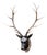 Large Wall-Mounted Stag Head Sculpture with Antler's in Bronze For Sale